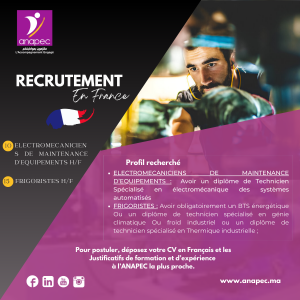 Recrutement en France: Frigoristes & Electromécaniciens De Maintenance D’équipements